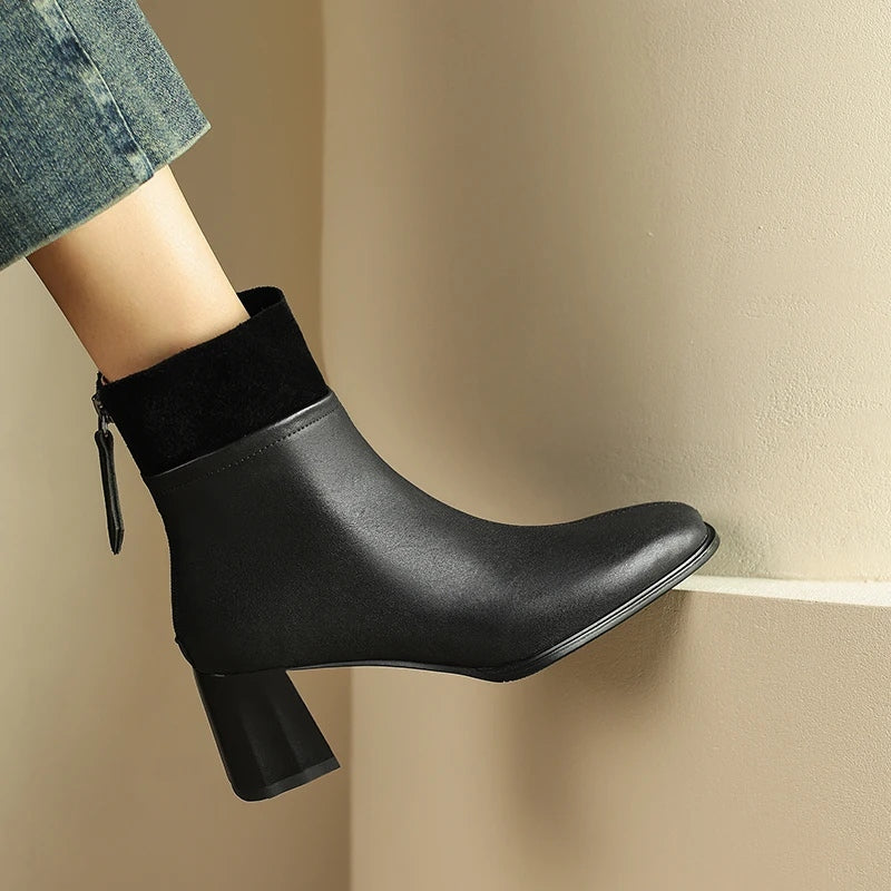 women's square toe high heel Chelsea boots, view 7 - MRSLM