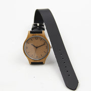 women's natural bamboo wood watch, view 5 - MRSLM