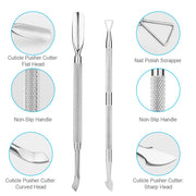 stainless steel cuticle pusher and cutter set, view 5 - MRSLM