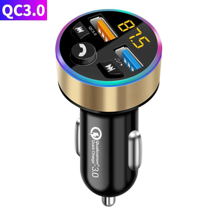 Bluetooth 5.0 Car FM Transmitter with Dual USB PD Charging & LED Backlit MP3 Player