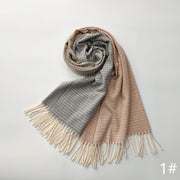 Tie-dye faux cashmere tassel scarf, view 11 - MRSLM