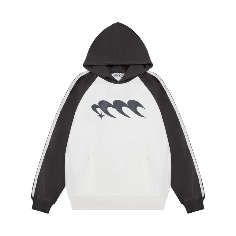 men's raglan sleeve color stitching hoodie, view 3 - MRSLM
