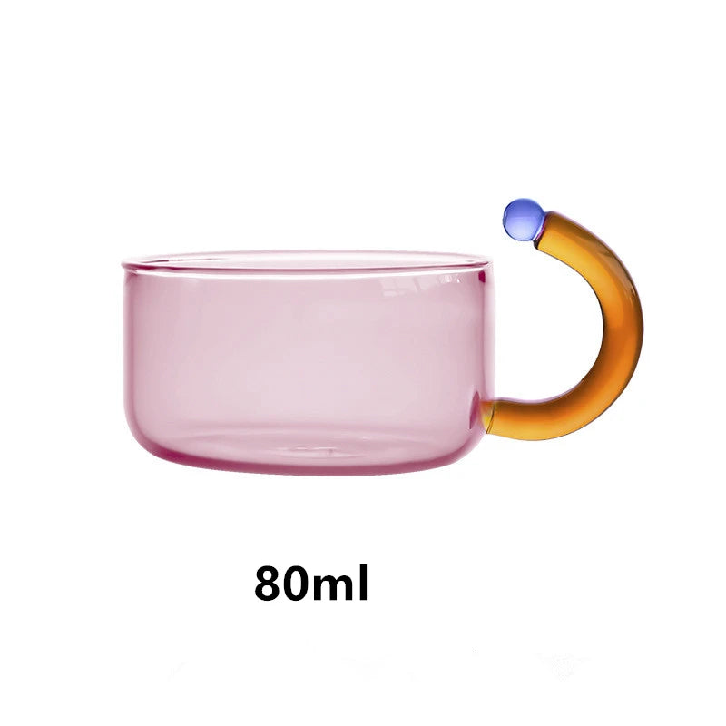 colorful glass teapot and teacup set, view 6 - MRSLM