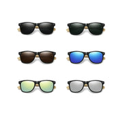 vintage bamboo wood square sunglasses, view 11 - MRSLM