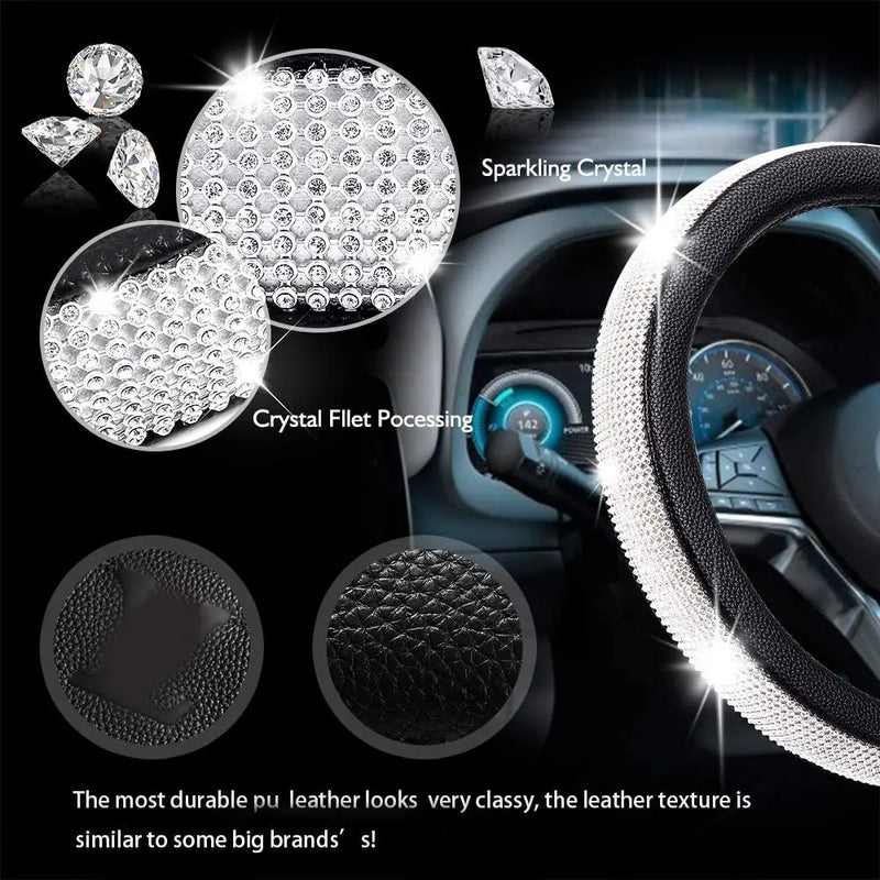 bling crystal steering wheel cover, view 5 - MRSLM