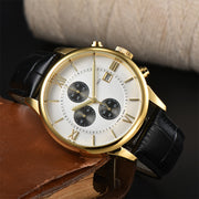 casual leather belt quartz watch, view 16 - MRSLM