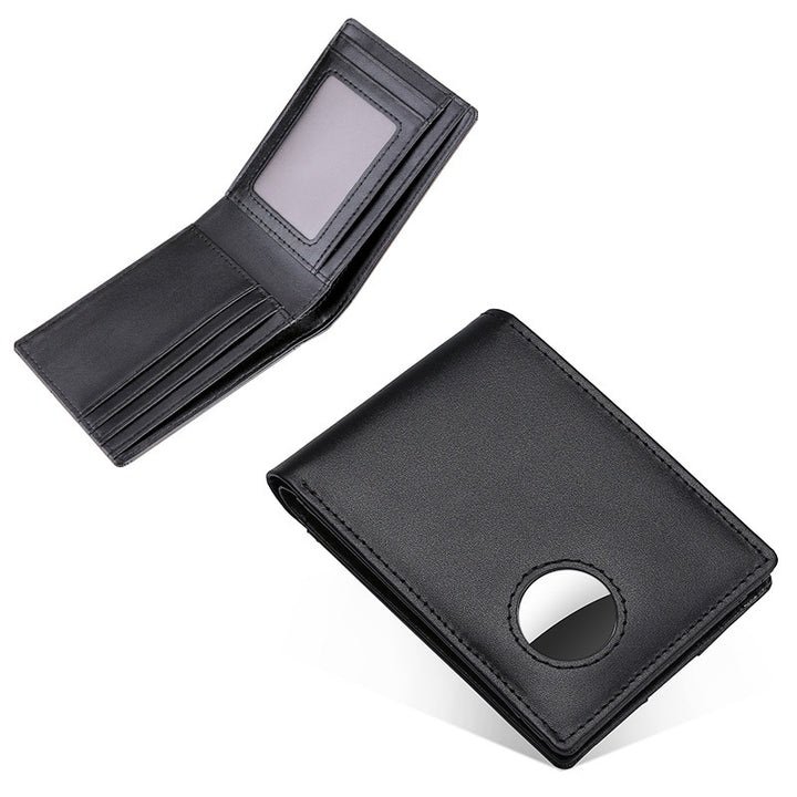Genuine Cow Leather Wallet for Men with Airtag Holder &amp; RFID Blocking
