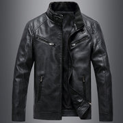 men's fleece padded pu leather jacket, view 4 - MRSLM