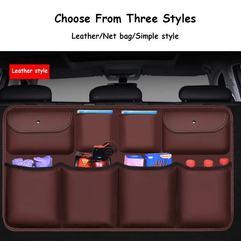 pu leather car trunk organizer, view 6 - MRSLM
