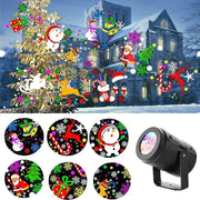 Rotating Christmas snowflake LED projector light, view 2 - MRSLM