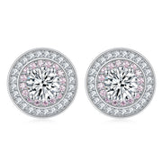 sterling silver round micro set zircon earrings, view 5 - MRSLM