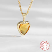 S925 silver topaz heart pendant necklace, view 2 - MRSLM