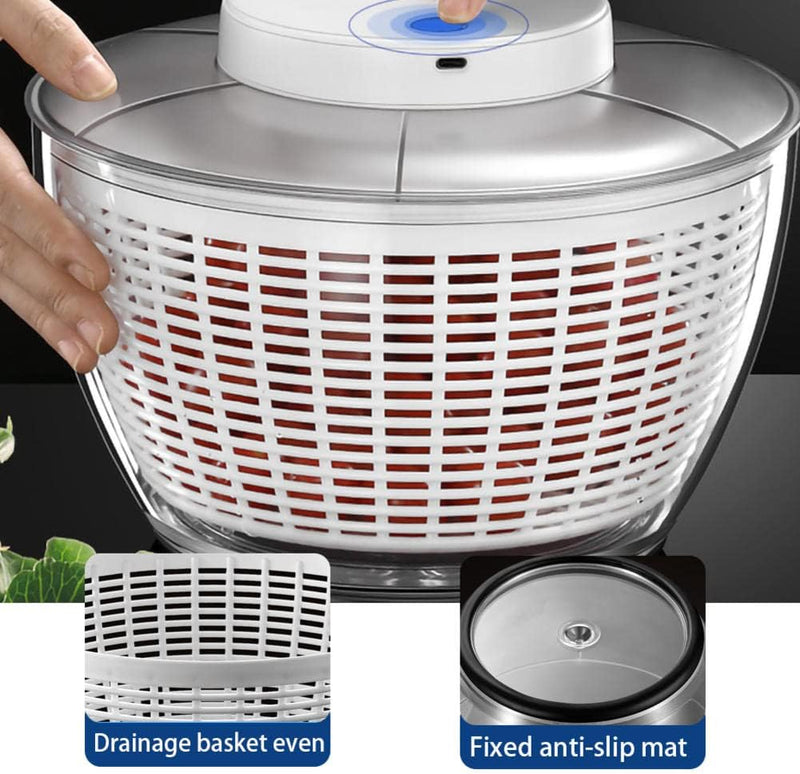 electric vegetable dehydrator salad spinner, view 5 - MRSLM
