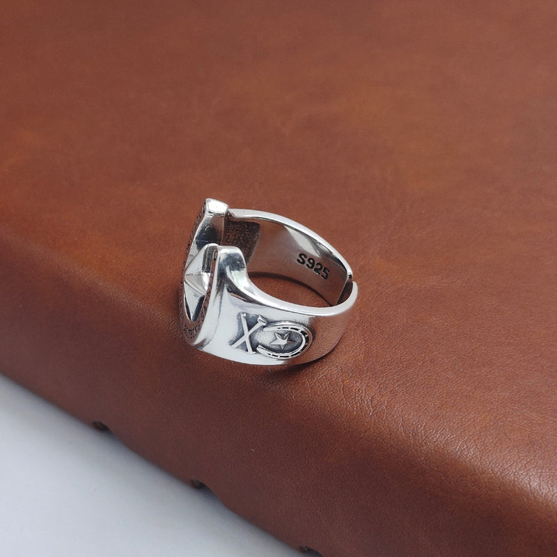 S925 sterling silver pentagram ring, view 5 - MRSLM
