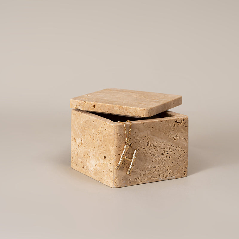 Travertine storage box with lid, view 6 - MRSLM