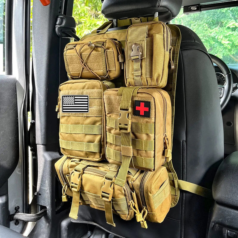 car seat organizer with Molle pouches, view 5 - MRSLM
