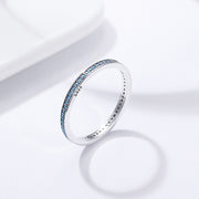 slim silver zircon ring, view 9 - MRSLM