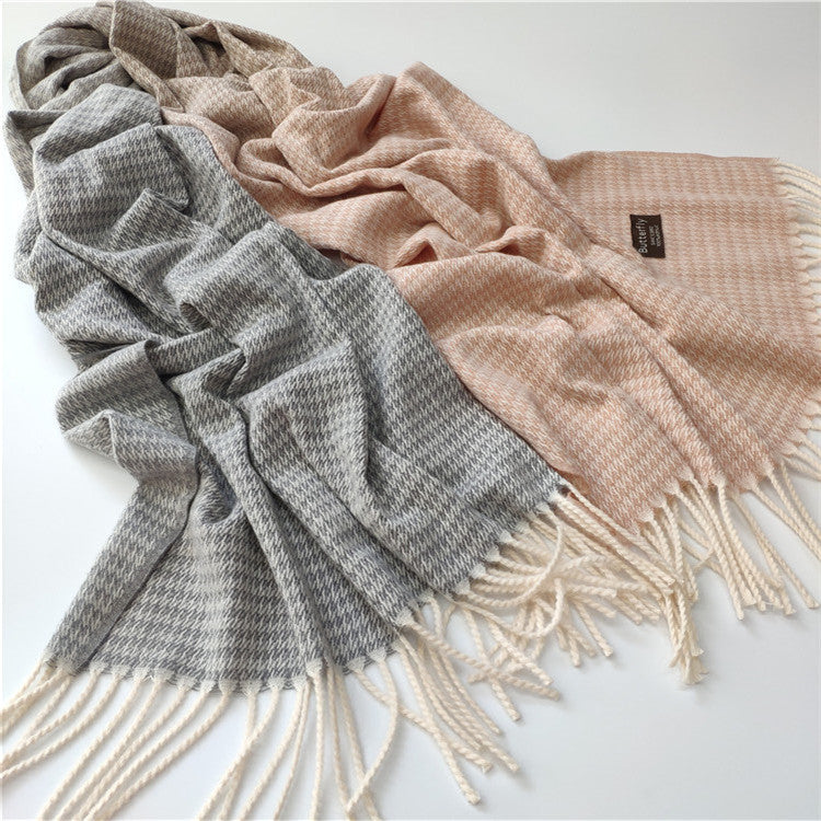 Tie-dye faux cashmere tassel scarf - MRSLM