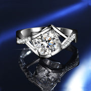 one carat moissanite heart open wedding ring, view 4 - MRSLM