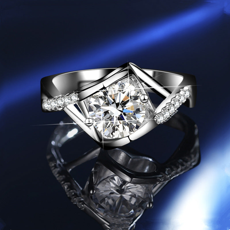 one carat moissanite heart open wedding ring, view 4 - MRSLM