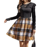 plaid long sleeve dress, view 5 - MRSLM
