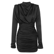 High collar pleated dress, view 2 - MRSLM
