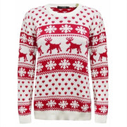 Women's Christmas reindeer snowflake knit sweater, view 2 - MRSLM