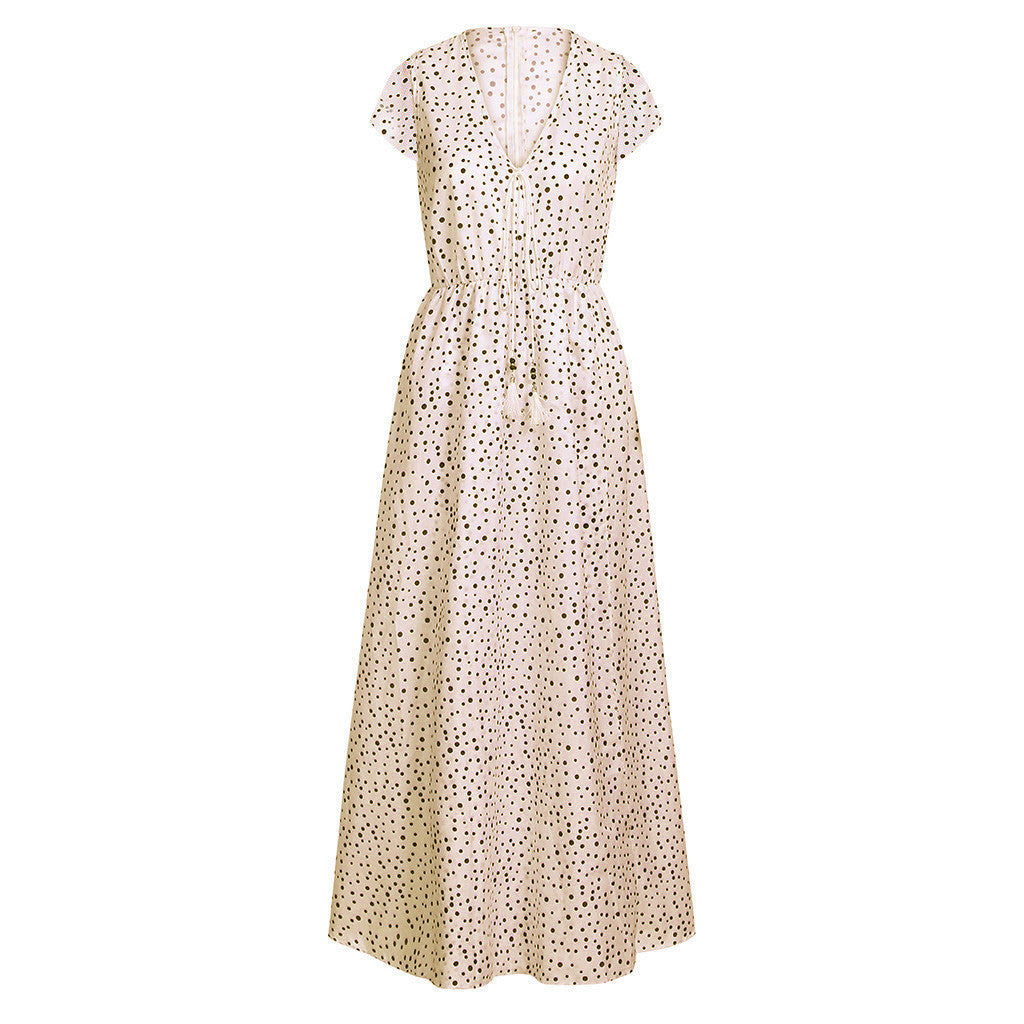 Holiday Beach Polka Dot Bohemian Dress