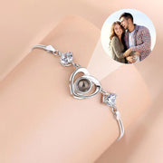 s925 silver heart projection bracelet, view 2 - MRSLM