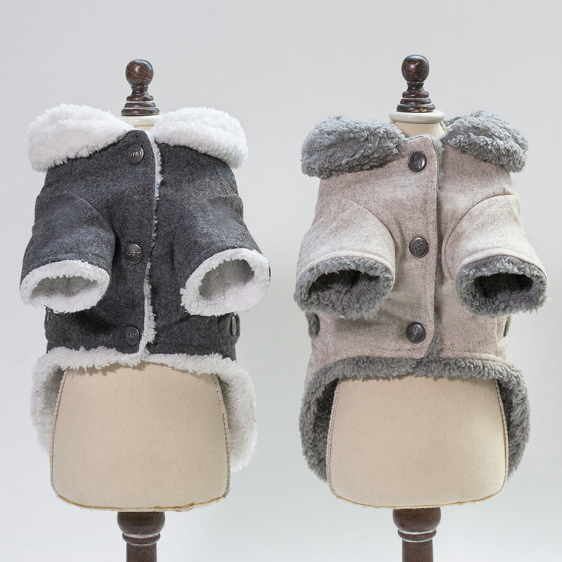 Warm winter dog jacket with fleece collar, view 3 - MRSLM