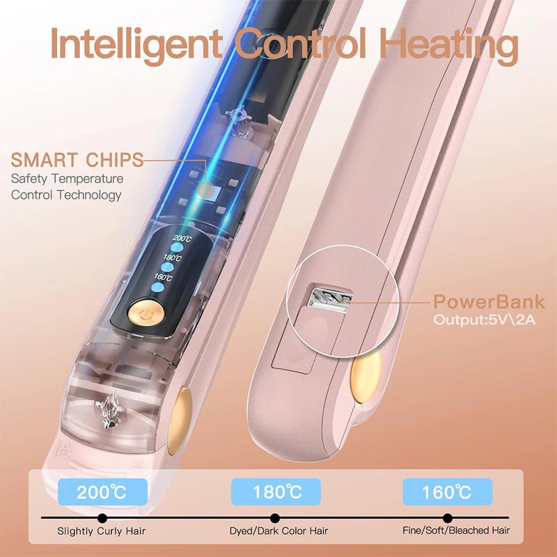 cordless hair straightener and curler, view 4 - MRSLM