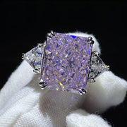 silver square high carbon stone ring, view 5 - MRSLM