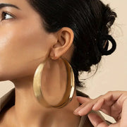 glossy geometric hoop earrings, view 10 - MRSLM