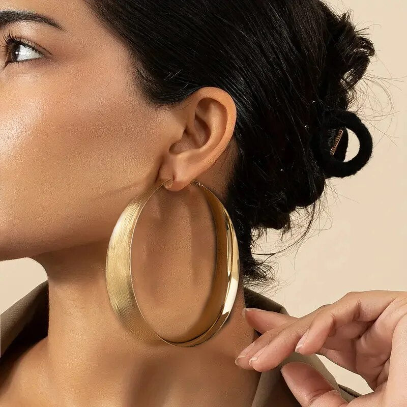 glossy geometric hoop earrings, view 10 - MRSLM