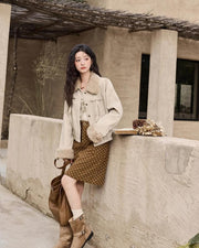 lamb wool short jacket, view 4 - MRSLM