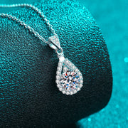 moissanite 925 silver necklace for women, view 3 - MRSLM