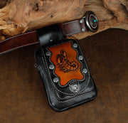 men's leather belt pouch waist bag, view 6 - MRSLM