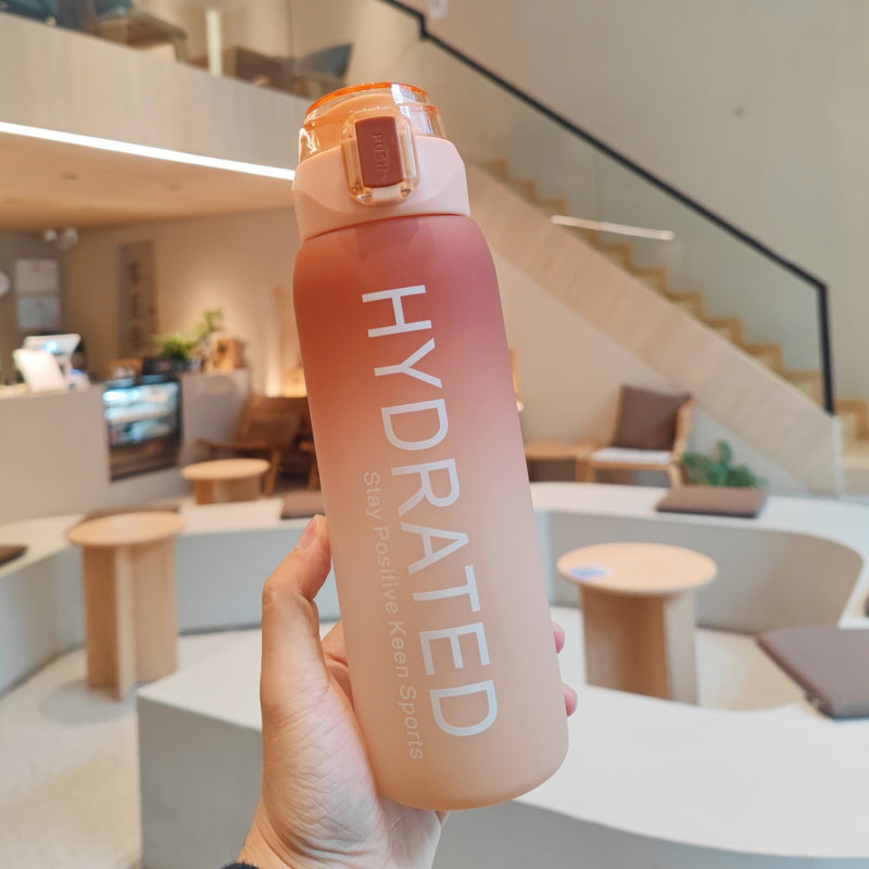 large capacity gradient frosted water bottle, view 3 - MRSLM