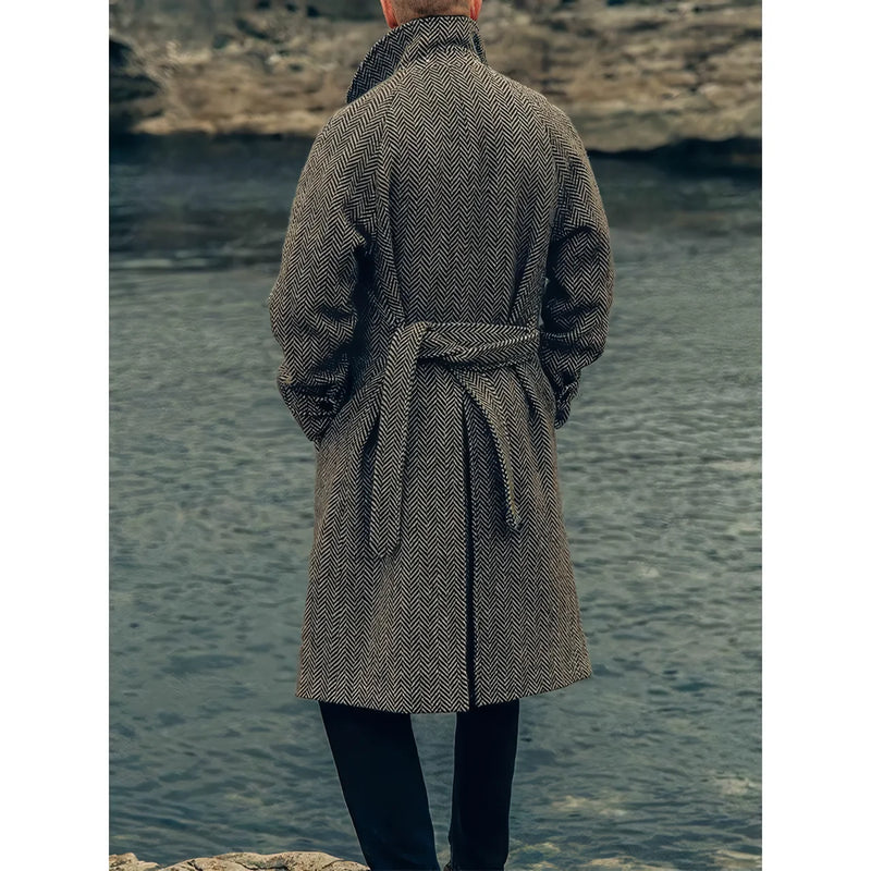 men's woolen long coat, view 4 - MRSLM