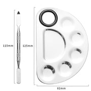 stainless steel mixing palette with spatula, view 5 - MRSLM