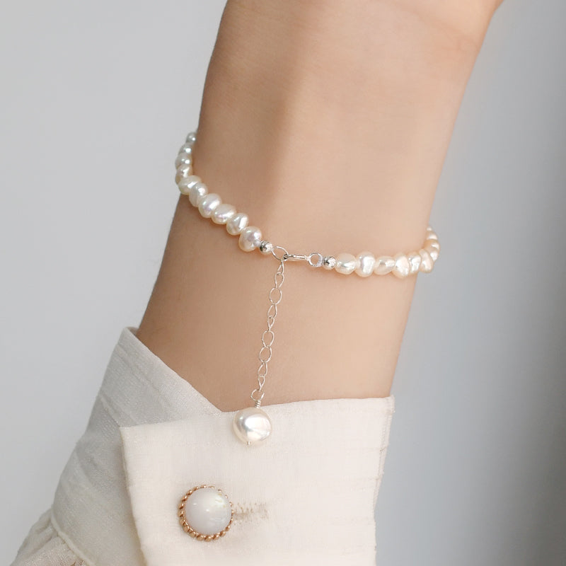 natural freshwater pearl bracelet, view 3 - MRSLM