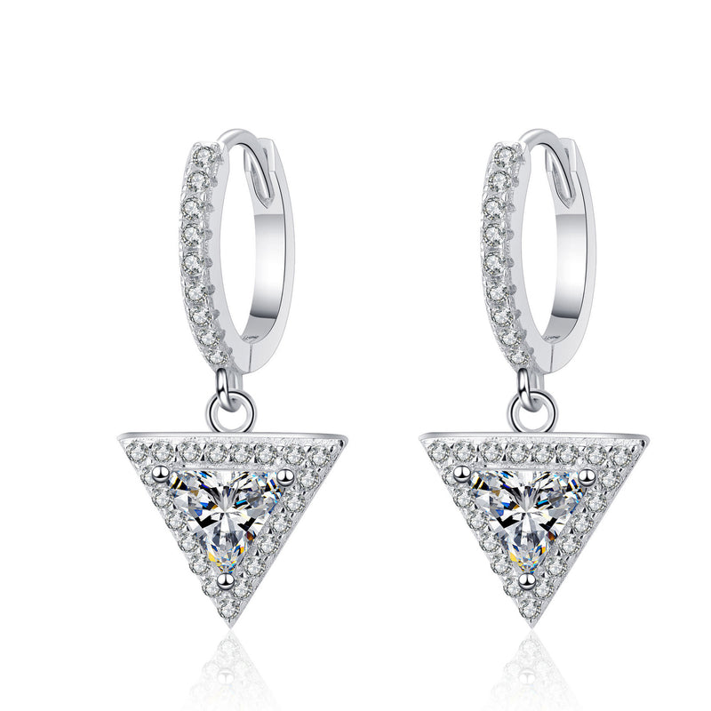 women's triangle zircon earrings, view 5 - MRSLM