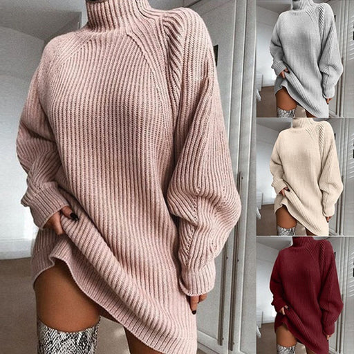 Women's oversized turtleneck sweater dress - MRSLM