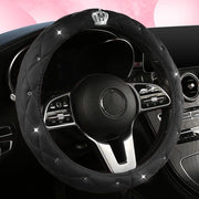 suede steering wheel cover, view 4 - MRSLM