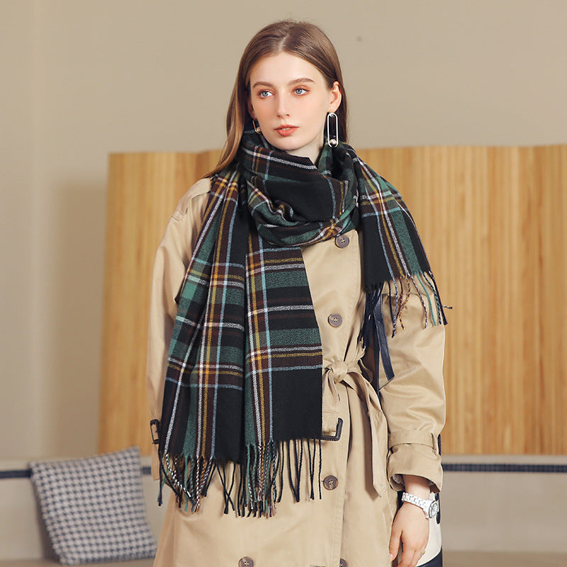 Winter plaid scarf for women - MRSLM
