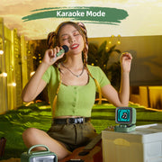 bluetooth speaker with karaoke mic and pixel art display, view 6 - MRSLM