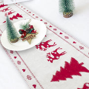 Christmas cotton-linen table runner, view 2 - MRSLM