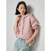 women's drawstring hooded sweatshirt, view 2 - MRSLM