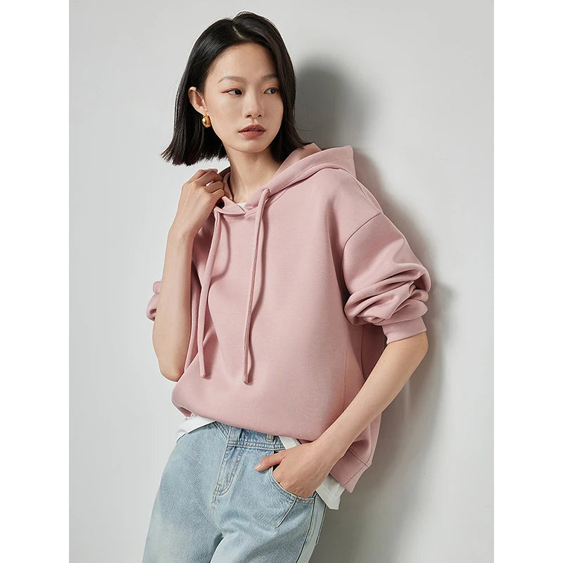 women's drawstring hooded sweatshirt, view 2 - MRSLM