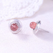 strawberry crystal stud earrings - MRSLM